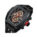 ⁦Montre Homme MINI FOCUS MF0437 Chronographe Tonneau – Noir et Or Rose⁩ - الصورة ⁦4⁩