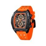 ⁦Montre Homme MINI FOCUS MF0437 Chronographe Tonneau – Noir, Bracelet Orange⁩ - الصورة ⁦6⁩