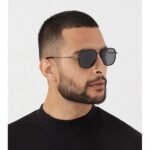 ⁦Lunettes de Soleil Polarisées Homme BARCUR BC8504 – Carrées Métal, Monture Dorée⁩ - الصورة ⁦6⁩
