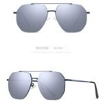 ⁦Lunettes de Soleil Polarisées Homme BARCUR BC8770 – Double Pont, Verres Bleu Miroir⁩ - الصورة ⁦4⁩