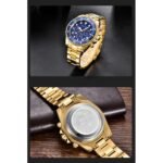 ⁦Montre Homme BENYAR 51054 Chronographe – Toute Dorée, Cadran Bleu⁩ - الصورة ⁦4⁩