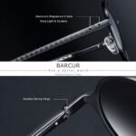 ⁦Lunettes de Soleil Polarisées Unisexe BARCUR BC8565 – Rondes Double Pont, Noires⁩ - الصورة ⁦4⁩