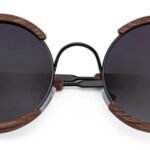 ⁦Lunettes de Soleil Polarisées Unisexe BARCUR BC2604 – Rondes Effet Bois, Pont Argenté⁩ - الصورة ⁦6⁩