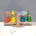 ⁦Pyramide clown à empiler en bois⁩ - الصورة ⁦5⁩