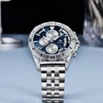 ⁦Montre Homme BENYAR 51080 Chronographe – Cadran Bleu à Compteurs Blancs, Acier⁩ - الصورة ⁦5⁩