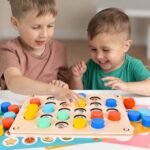 ⁦Jeu de mémoire en bois – 36 blocs et 10 cartes⁩ - الصورة ⁦5⁩