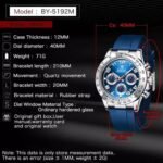 ⁦Montre Homme BENYAR 51092 Chronographe – Cadran Bleu, Boîtier Argenté, Bracelet Bleu⁩ - الصورة ⁦5⁩