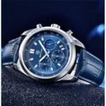 ⁦Montre Homme BENYAR 51093 – Cadran Bleu, Boîtier Argenté, Cuir Bleu⁩ - الصورة ⁦2⁩