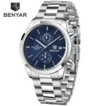 ⁦Montre Homme BENYAR 51087 Chronographe – Cadran Bleu, Bracelet Acier⁩ - الصورة ⁦6⁩