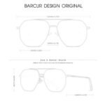 ⁦Lunettes de Soleil Polarisées Homme BARCUR BC8770 – Double Pont, Verres Bleu Miroir⁩ - الصورة ⁦5⁩