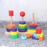 ⁦Tour arc-en-ciel à 3 colonnes – Montessori⁩ - الصورة ⁦4⁩