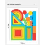 ⁦Blocs arc-en-ciel en bois – formes emboîtables⁩ - الصورة ⁦6⁩