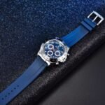 ⁦Montre Homme BENYAR 51092 Chronographe – Cadran Bleu, Boîtier Argenté, Bracelet Bleu⁩ - الصورة ⁦6⁩