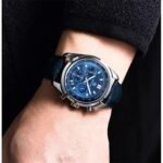 ⁦Montre Homme BENYAR 51093 – Cadran Bleu, Boîtier Argenté, Cuir Bleu⁩ - الصورة ⁦3⁩