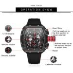 ⁦Montre Homme MINI FOCUS MF0399 Chronographe Tonneau – Noir, Touches Rouges⁩ - الصورة ⁦4⁩