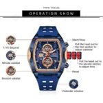 ⁦Montre Homme MINI FOCUS MF0399 Chronographe Tonneau – Bracelet Bleu⁩ - الصورة ⁦7⁩