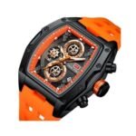 ⁦Montre Homme MINI FOCUS MF0437 Chronographe Tonneau – Noir, Bracelet Orange⁩ - الصورة ⁦8⁩