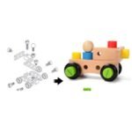 ⁦Jeu d'assemblage en bois – blocs de construction⁩ - الصورة ⁦6⁩