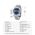 ⁦Montre Homme PAGANI DESIGN Automatique – Cadran Bleu, Lunette Cannelée, Bracelet Jubilé⁩ - الصورة ⁦3⁩