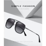 ⁦Lunettes de Soleil Polarisées Unisexe BARCUR BC3366 – Double Pont, Gris Anthracite⁩ - الصورة ⁦7⁩