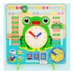 ⁦Horloge calendrier 7 en 1 en bois – Montessori⁩ - الصورة ⁦7⁩