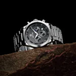 ⁦Montre Homme BENYAR 5160 Chronographe – Cadran Noir, Acier Argenté⁩ - الصورة ⁦6⁩