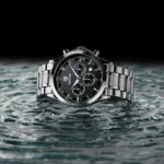 ⁦Montre Homme BENYAR 5160 Chronographe – Cadran Noir, Acier Argenté⁩ - الصورة ⁦7⁩