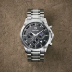 ⁦Montre Homme BENYAR 5160 Chronographe – Cadran Noir, Acier Argenté⁩ - الصورة ⁦5⁩