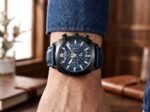 ⁦Montre Homme BENYAR 5205 Chronographe 43 mm – Boîtier Noir, Cadran Bleu⁩ - الصورة ⁦9⁩