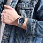 ⁦Montre Homme BENYAR 5187 Chronographe – Cadran Bleu, Acier⁩ - الصورة ⁦5⁩