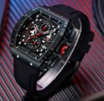 ⁦Montre Homme MINI FOCUS MF0399 Chronographe Tonneau – Noir, Touches Rouges⁩ - الصورة ⁦11⁩