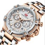 ⁦Montre Homme MINI FOCUS MF0470 Chronographe – Bicolore Or Rose et Argent, Cadran Blanc⁩ - الصورة ⁦12⁩