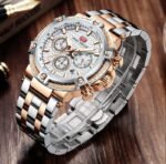 ⁦Montre Homme MINI FOCUS MF0470 Chronographe – Bicolore Or Rose et Argent, Cadran Blanc⁩ - الصورة ⁦11⁩