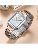 ⁦Montre Femme MINI FOCUS MF0472L Rectangulaire – Bicolore Or Rose et Argent⁩ - الصورة ⁦6⁩