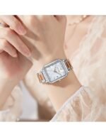 ⁦Montre Femme MINI FOCUS MF0472L Rectangulaire – Bicolore Or Rose et Argent⁩ - الصورة ⁦5⁩