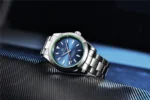 ⁦Montre Homme BENYAR 5176 Automatique – Cadran Bleu, Verre Vert, Acier⁩ - الصورة ⁦12⁩