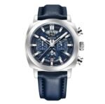 ⁦Montre Homme BENYAR 5205 Chronographe 43 mm – Cadran Bleu, Boîtier Argenté, Bracelet Bleu⁩ - الصورة ⁦5⁩