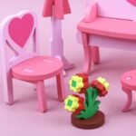 ⁦Meubles de salon en bois pour maison de poupée – rose⁩ - الصورة ⁦2⁩