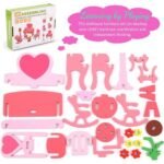 ⁦Meubles de salon en bois pour maison de poupée – rose⁩ - الصورة ⁦3⁩