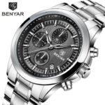 ⁦Montre Homme BENYAR 5210 Chronographe – Cadran Gris, Acier⁩ - الصورة ⁦5⁩