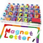 Lettres magnétiques avec tableau double face – 208 pièces
