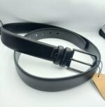 ⁦Ceinture Homme en Cuir – Noir, Boucle Ardillon Métal⁩ - الصورة ⁦3⁩