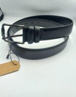 ⁦Ceinture Homme en Cuir – Noir, Boucle Ardillon Métal⁩ - الصورة ⁦4⁩