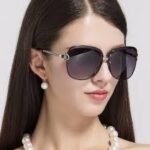 ⁦Lunettes de Soleil Polarisées Femme BARCUR BC8712 – Oversize, Verres Gris Dégradés⁩ - الصورة ⁦2⁩