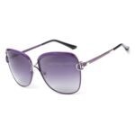 ⁦Lunettes de Soleil Polarisées Femme BARCUR BC8712 – Oversize, Verres Mauves Dégradés⁩ - الصورة ⁦2⁩