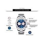 ⁦Montre Homme MINI FOCUS MF0469 Chronographe – Cadran Bleu, Acier Argenté⁩ - الصورة ⁦6⁩