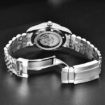 ⁦Montre Homme PAGANI DESIGN Automatique – Cadran Argenté, Lunette Cannelée, Bracelet Jubilé⁩ - الصورة ⁦2⁩