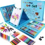 Valise de dessin Super Mega – 208 pièces (bleu)