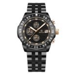 ⁦Montre Homme BENYAR 51098 Chronographe – Tout Noir, Accents Or Rose⁩ - الصورة ⁦4⁩