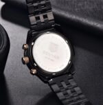 ⁦Montre Homme BENYAR 51098 Chronographe – Tout Noir, Accents Or Rose⁩ - الصورة ⁦5⁩